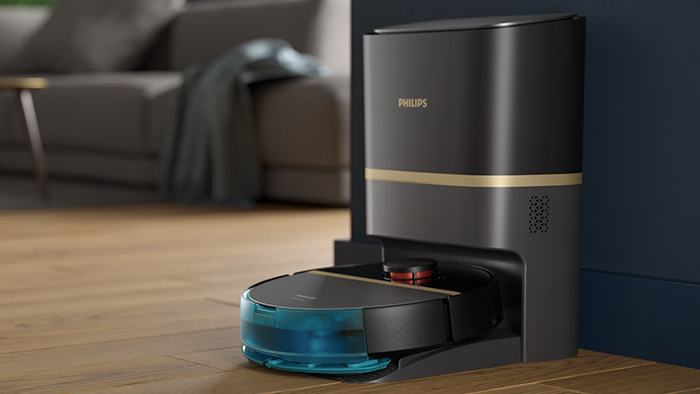 &Scaron;lapiai ir sausai valančio roboto &bdquo;Philips 7000 Series Aqua&ldquo; vaizdo įra&scaron;as